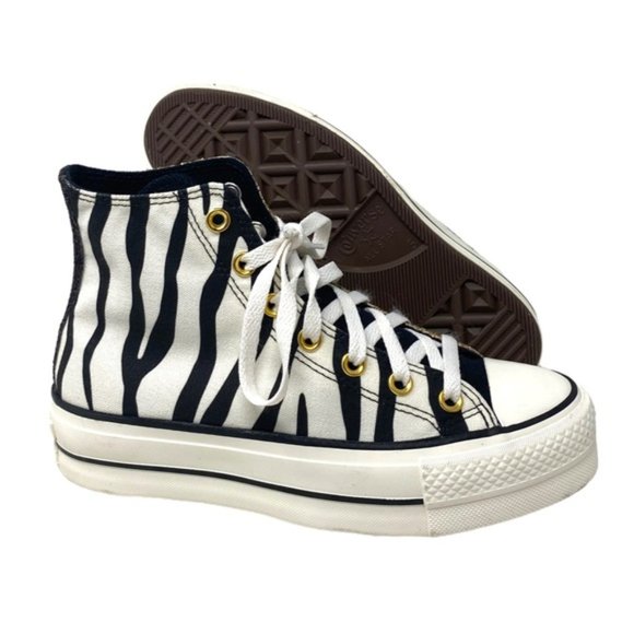 Converse Ctas Lift Platform Zebra Glitter Shoes Women Size Custom 570636C-WWZBYG - Picture 6 of 9